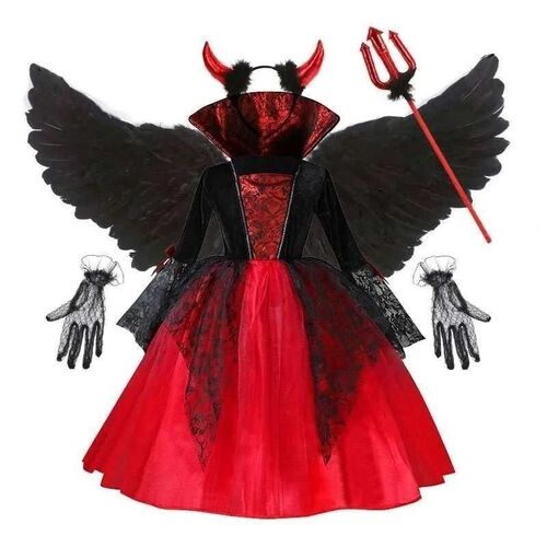 2025 Girls Cosplay Vampire Halloween Dress for Kids Ghost Br