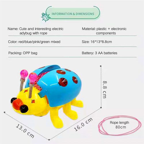 1 Pcs Children Electric Ladybug Toy for Kids Early Education