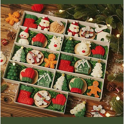 3Pcs/Pack Christmas Handmade Scented Candle Decor Cute
