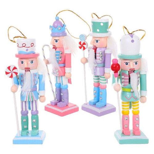 4 Pcs Nutcracker Pendant Outdoor Desktop Decor Holiday