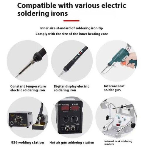 5/10pcs Copper T Soldering Iron Tip Set Electric Soldering