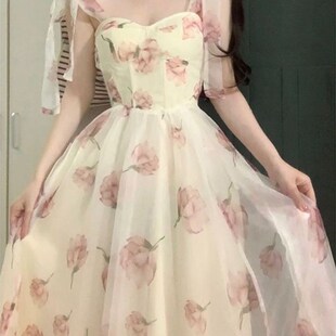 Aotvotee Floral Dress for Women New Fashion Fairycore