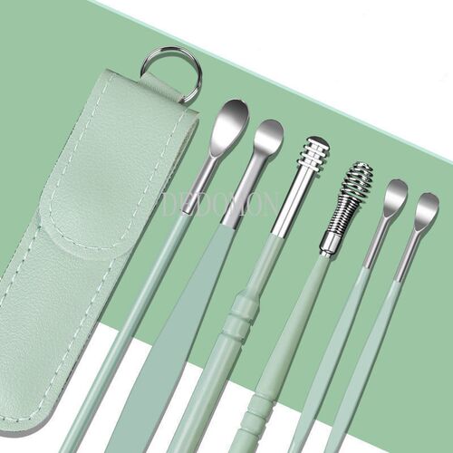 6PCS Stainless Steel Earpick Ear Cleaner Spoon Ear pick Ear