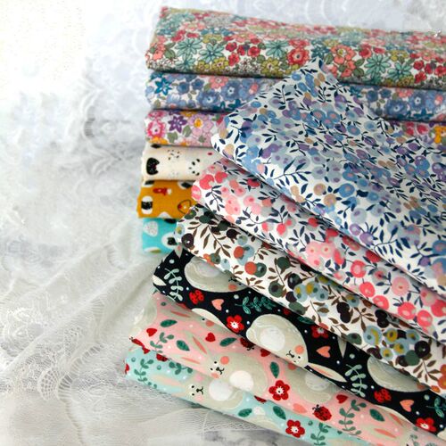 145x50cm Pastoral Floral Poplin Cotton Fabric DIY Childrens
