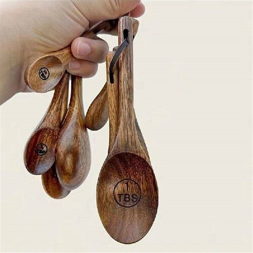 Baking Wood Measuring Spoon 4-Piece Set, Seasoning Spoon
