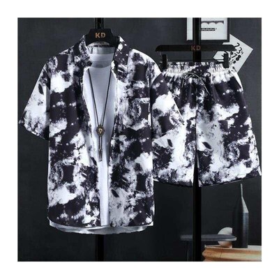 New men's printed shirt sets, high quality fashion