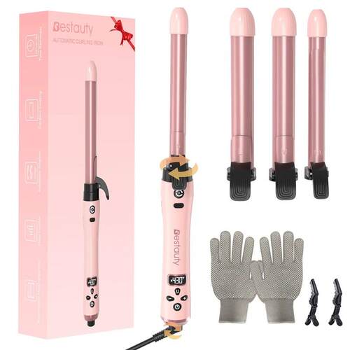 Auto Hair Styling Curler Ceramic Curling Iron Wand Set With