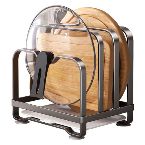Chopping Board Organizer Stand Pots Pan Lids Rack carbon ste
