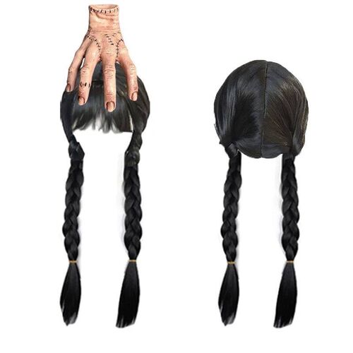 Wednesday Cosplay Wig For Girls Accessories Headband Wand Cr