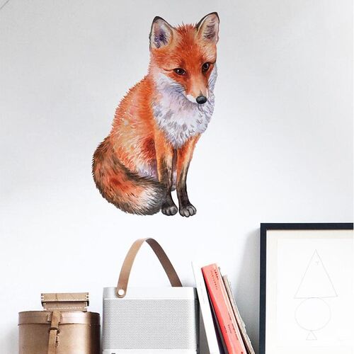 Cute Animals Rabbits Fox Bird Wall Stickers Childrens Kids