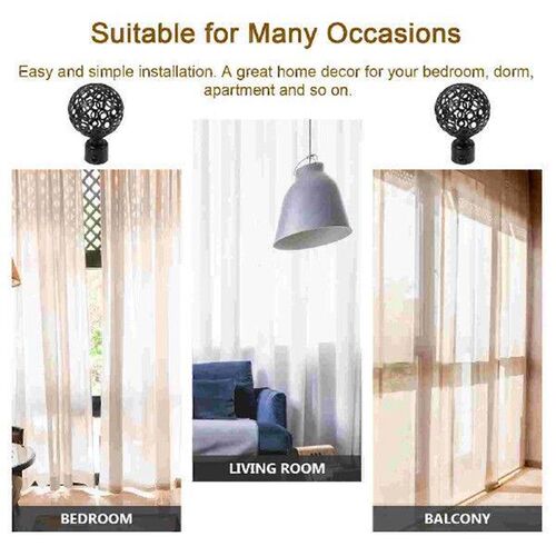 2 Pcs Roman Rod Accessories Curtain End Decoration Drapes