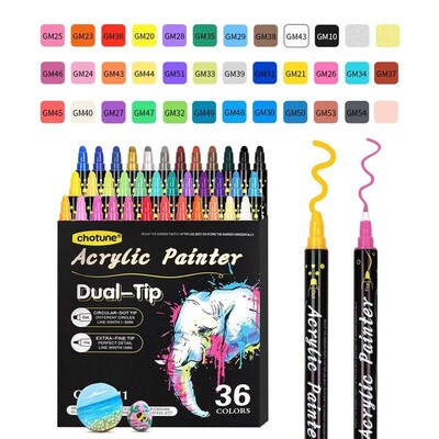 12-36 Colors Double Head Acrylic Markers Pen Set Art for Pai