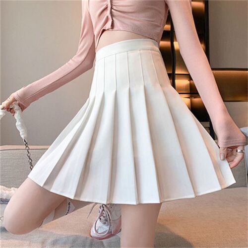 Women High Waist Pleated Skirt yk Summer Casual Kawaii