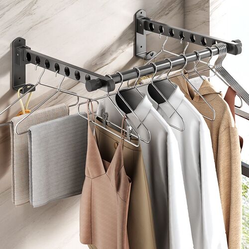 Balcony Folding Clothes Drying Rack Indoor Dormi Wall-mounte