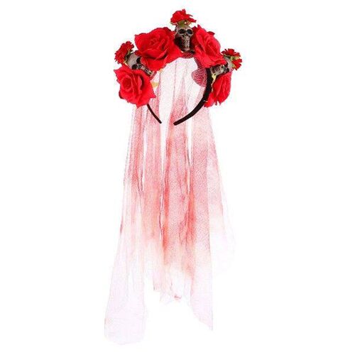 Headband Halloween Artificial Rose Flower Buckle Hair Hoop