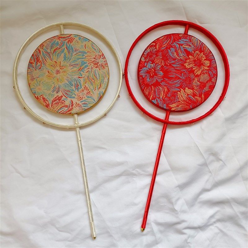 新娘结婚团扇锦缎环手工中式面圆形长柄宫扇古风喜扇DIY 闺蜜,家居饰品,工艺扇/团扇/喜扇/折扇,淘宝优惠券,粉丝福利购,淘宝优惠卷