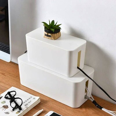 Cable Storage Box Desktop Power Strip Storage Box Dustproof