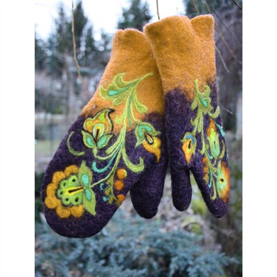Womens Thick Color blocked Warm Gloves 女装加厚拼色保暖手套