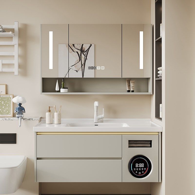 新款小型洗烘一体机浴室柜陶瓷一体盆洗漱台洗手盆卫生间