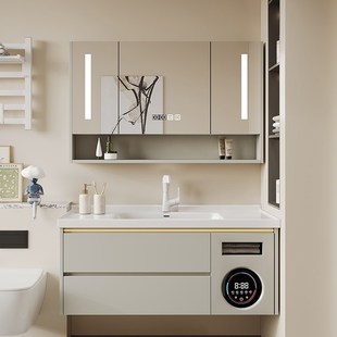 新款小型洗烘一体机浴室柜陶瓷一体盆洗漱台洗手盆卫生间