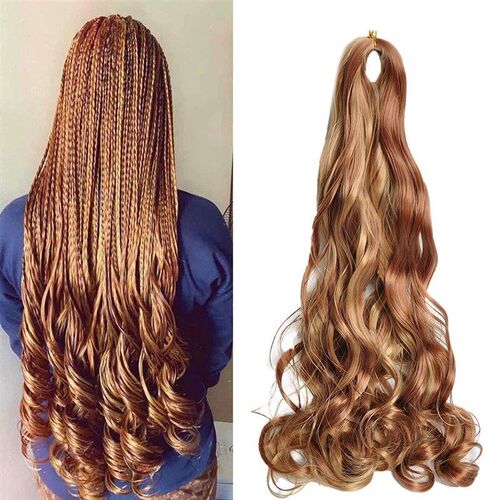 French Curls Braiding Hair 24Inch Synthetic Spiral Curls Bra