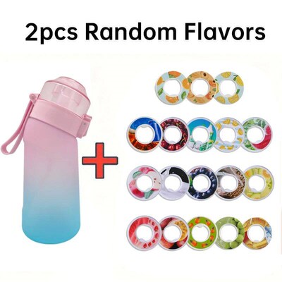 LUSQI 500ml Water Bottle With 2pc Random Flavor Pods With St