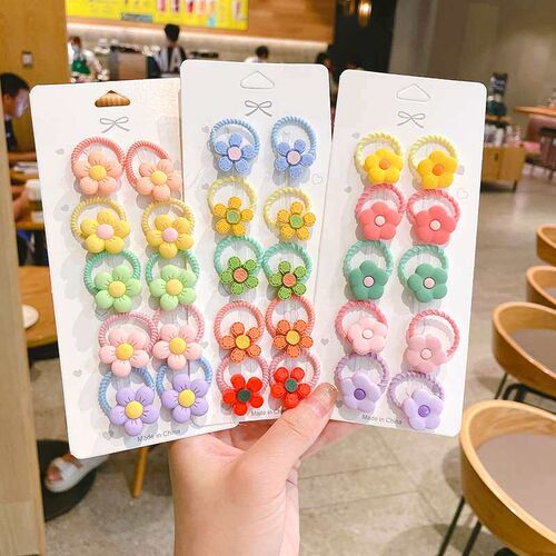 Childrens Cute Cartoon Fruit Animal Hair Rings Rubber Tendo