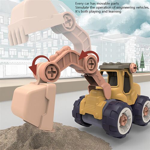 Children Detachable Assembly Engineering Vehicle DIY Toys As