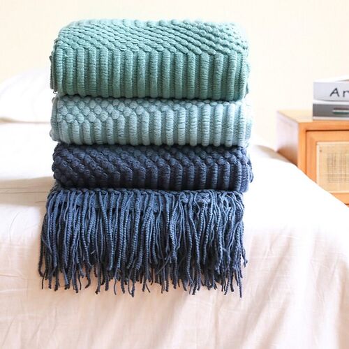 Inya Navy All Throw Blanket for Couch Sofa Bed Decorative Kn