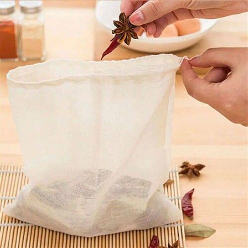 1/3/5PCS Reusable Tea Coffee Slag Bags Cotton Filter Bag
