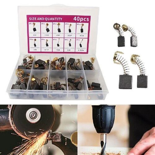 40 Pcs Electric Motor Carbon Brushes Set 10 Different Sizes