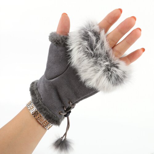 1 Pair Women Winter Warm Gloves Sexy Faux Rabbit Fur Hand Wr