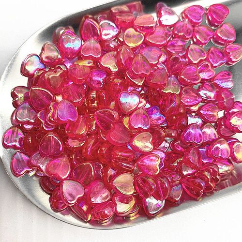 100pcs/lot 8mm Transparent AB Charms Heart Shape Acrylic Bea