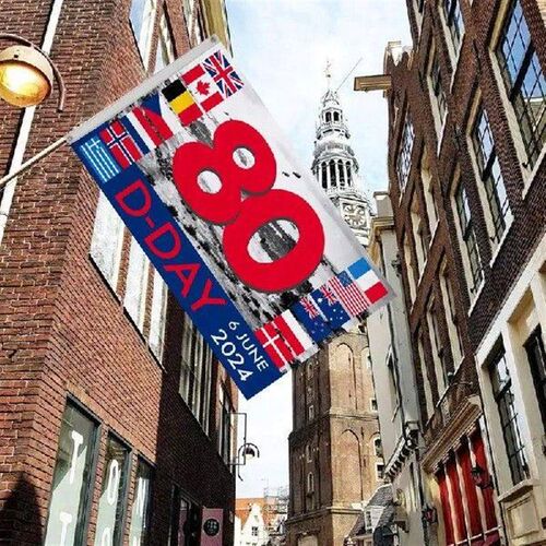 80th Anniversary D-Day Flag 5FTx3FT Indoor Flag Garden Flag