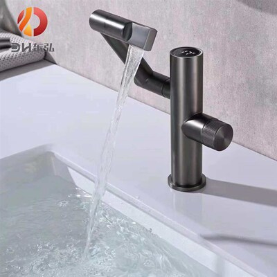 All copper digital display gun gray washbasin faucet toilet