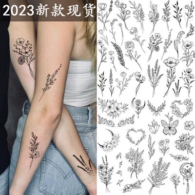 Black Butterfly Temporary Tattoos for Women Waterproof Tatto