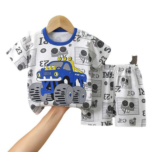 Childrens Short Sleeve Suit Cotton Summer Boys Summer Cloth