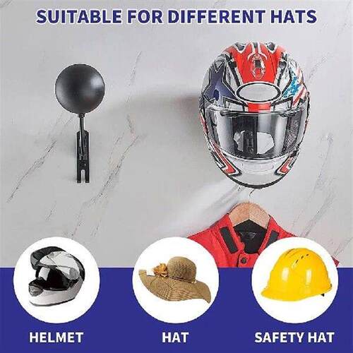 Motorcycle Bike Helmet Rack Wall Mount Aluminum Cycling