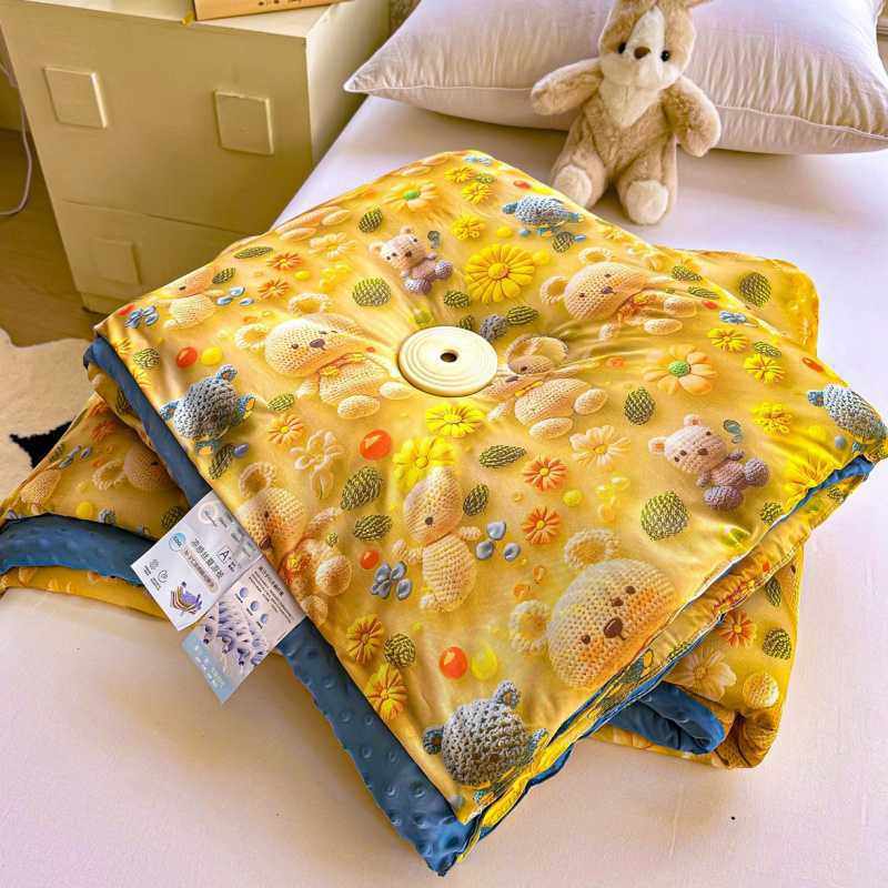 轻薄款刺绣毛巾被可水洗夏凉印花被子柔软透气三件套