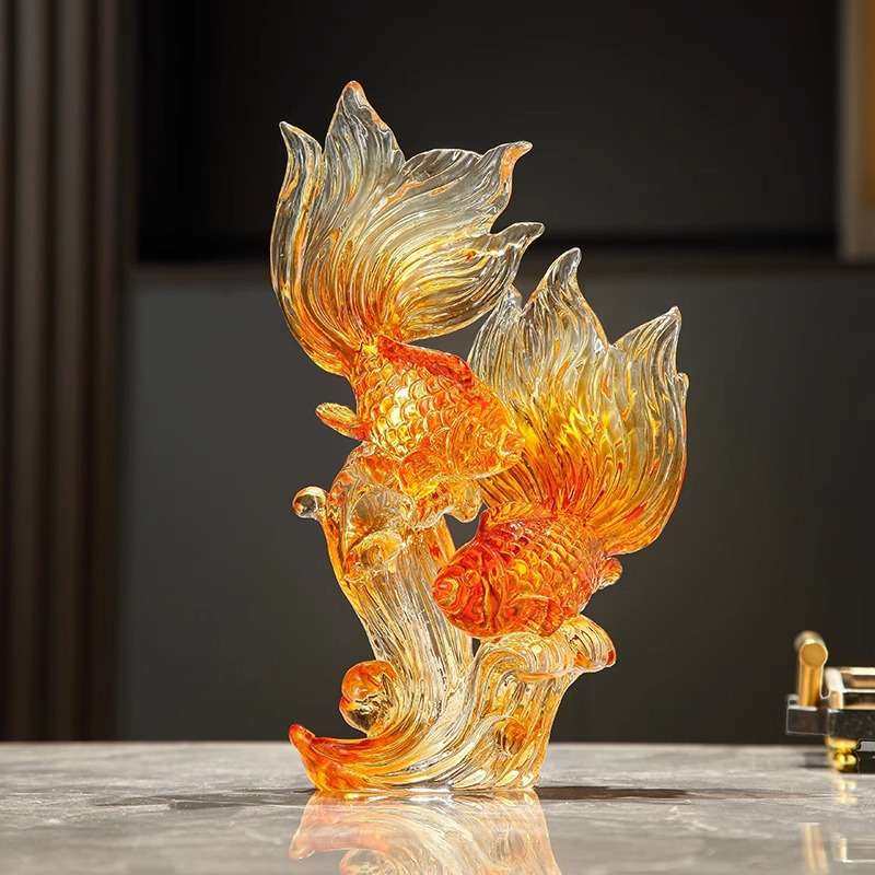 年年有余水晶锦鲤摆件轻奢高档电视柜客厅家居装饰酒柜高级工艺品,3C数码配件,其它配件,淘宝优惠券,粉丝福利购,淘宝优惠卷