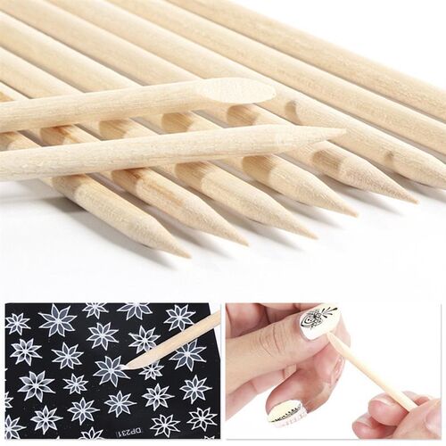 Wood Nail Sticks Cuticle Pusher Remover Manicure Pedicur美甲