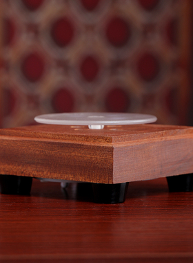 戴玉堂usb插电新款led旋转发光木质底座增高佛台展示底座灯饰底盘
