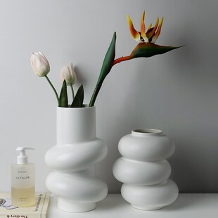 Behanmei Special-shaped Ceramic Vase Hydroponic White Home M