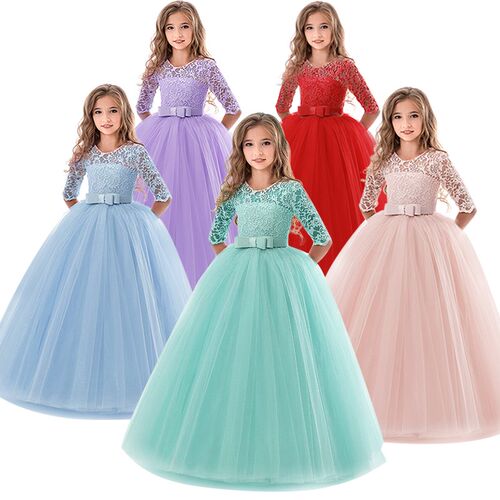 Teen Girl Evening Party Long Dress 5-14Y Girl Formal School