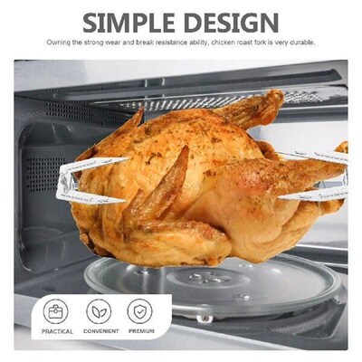 6 Sets Accessories Stainless Steel Rotating Roasting Fork