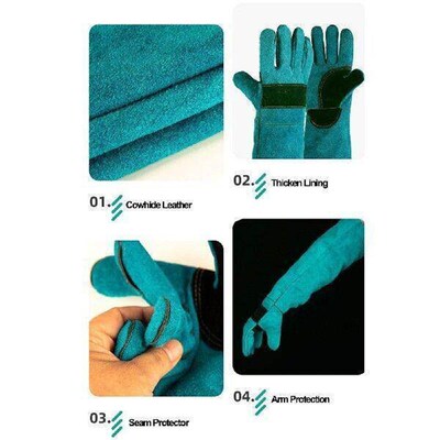 Animal Anti-Bite Gloves Durable Leather Protective Handling