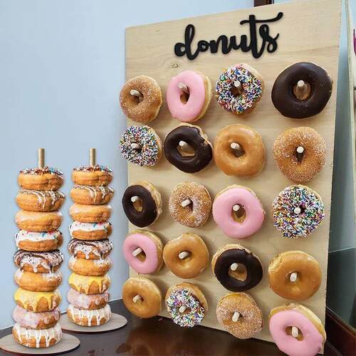 Wedding Decoration Wooden Donut Stand Wall Dessert Doughnut