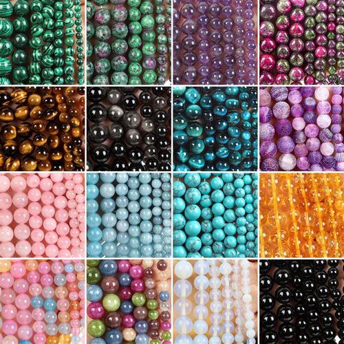 Natural Stone Beads Tiger Eye Amazonite Rose quartz Turquois