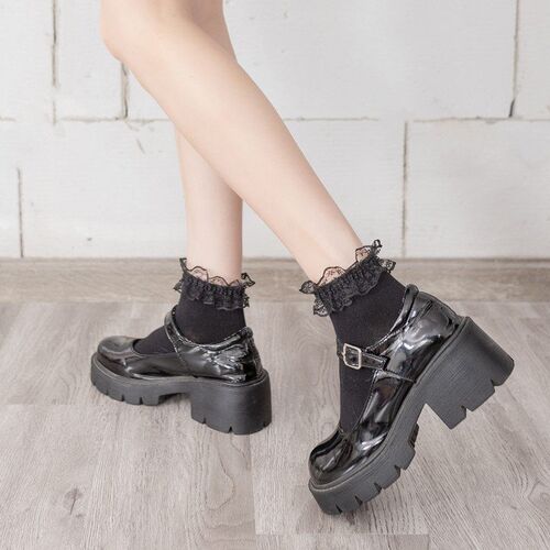 Womens Socks Lace Dance Socks Womens Mid-calf Jk Socks Jap
