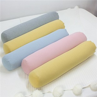 天竺棉针织全棉糖果抱枕透气长条枕舒适四季换洗枕头圆柱形
